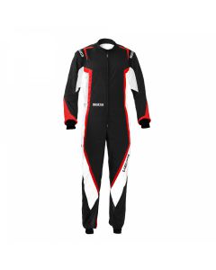 Sparco Kerb Kart Suit-BLACK/WHITE/RED-EXTRA-SMALL