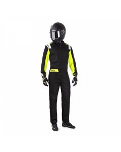 Sparco Rookie Kart Suit-BLACK/YELLOW-EXTRA-SMALL