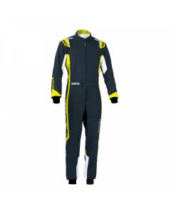 Sparco Thunder Kart Suit-BLACK/YELLOW-EXTRA-SMALL